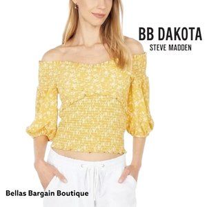 BB Dakota by Steve Madden Short Sleeve Smock Top Yellow NWT
